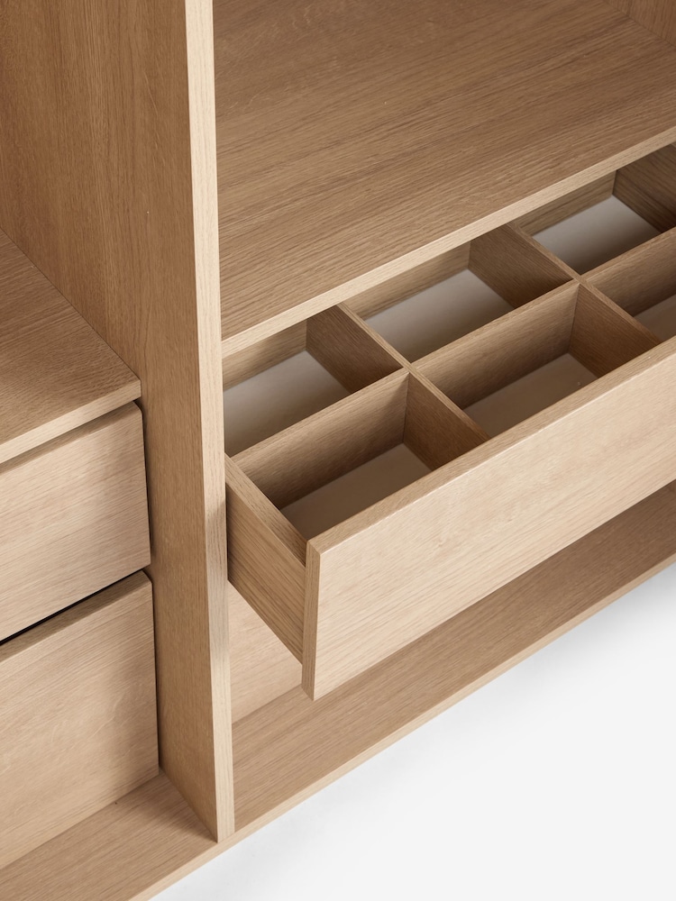 Mid Natural Malvern Statement Oak Effect Double Wardrobe - Image 4 of 4