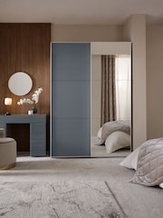 Mid Grey Sloane Glass 1.5m Sliding Wardrobe - Image 2 of 6