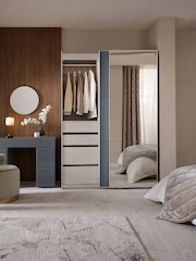 Mid Grey Sloane Glass 1.5m Sliding Wardrobe - Image 3 of 6