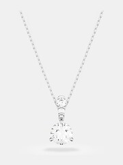 Swarovski Silver Tone Rhodium Plated Round Cut Solitaire Pendant - Image 1 of 7