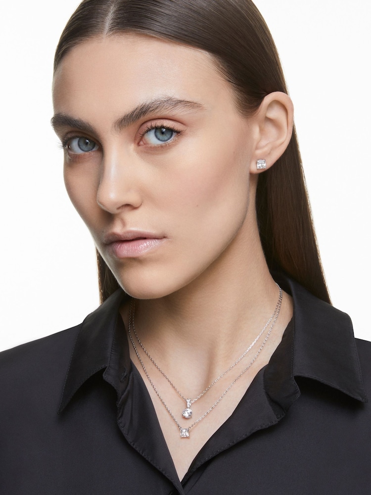 Swarovski Silver Tone Rhodium Plated Round Cut Solitaire Pendant - Image 7 of 7