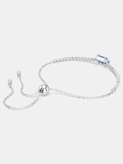 Swarovski Silver Tone Matrix Tennis Bracelet, Mixed Cuts, Blue, Rhodium Plated - Image 4 of 5