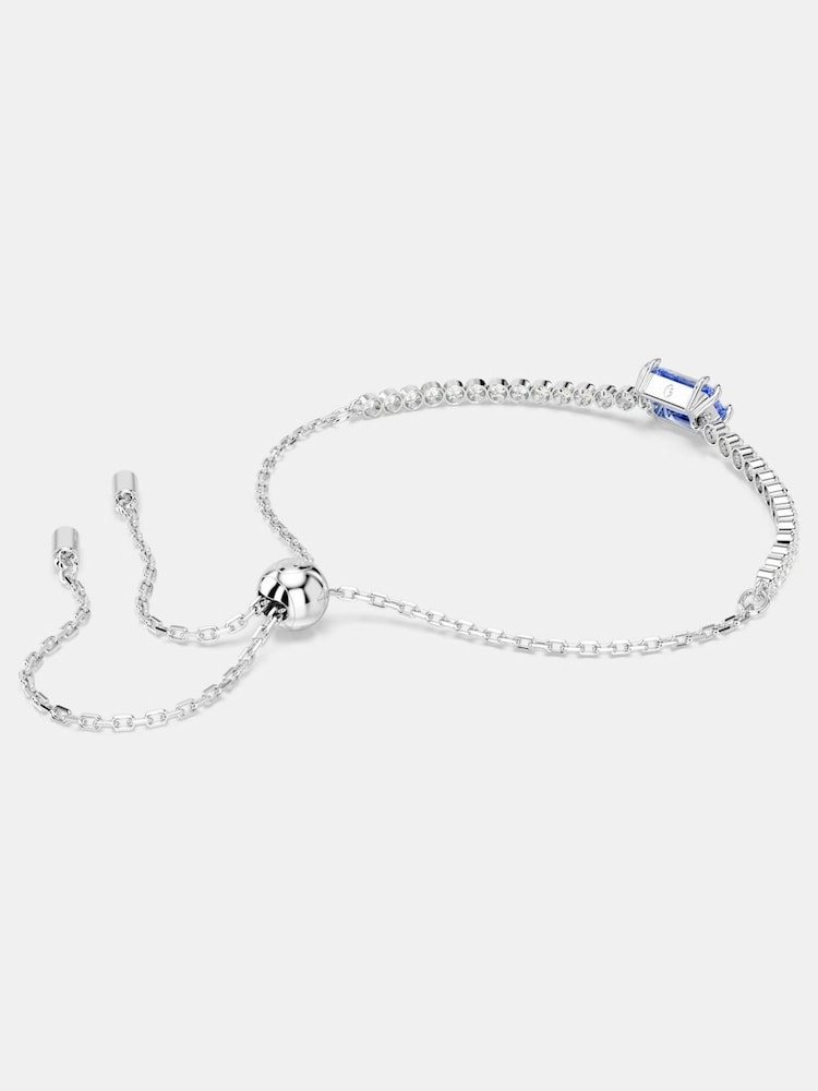 Swarovski Matrix Tennis Bracelet, Mixed Cuts, Blue, Rhodium Plated - Image 4 of 5