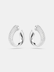 Swarovski Silver Small White Rhodium Plated Exist Hoop Earrings - Image 1 of 5
