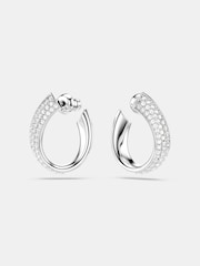 Swarovski Silver Small White Rhodium Plated Exist Hoop Earrings - Image 2 of 5
