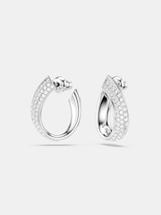 Swarovski Silver Small White Rhodium Plated Exist Hoop Earrings - Image 3 of 5
