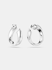 Swarovski Silver Small White Rhodium Plated Exist Hoop Earrings - Image 4 of 5