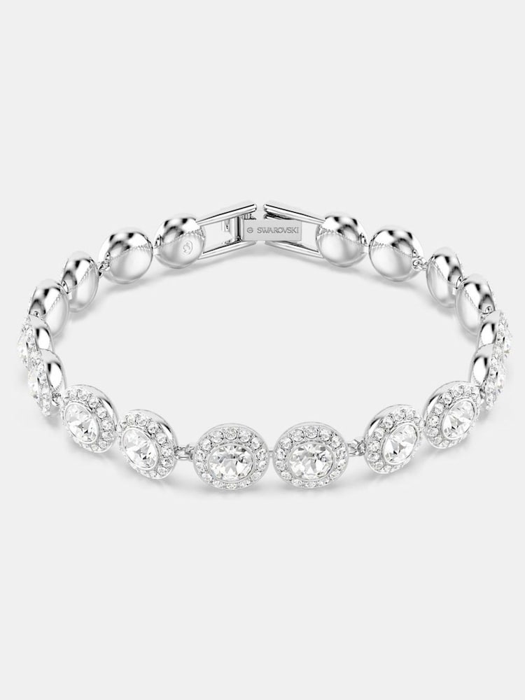 Swarovski Silver Tone Rhodium Plated Round Cut Una Bracelet - Image 1 of 4