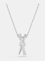 Swarovski White Hyperbola Pendant, Mixed Cuts, Twist, White, Rhodium Plated - Image 1 of 5