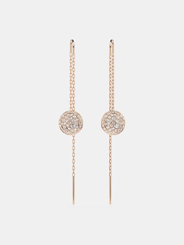 Swarovski White Rose Gold Tone Plated Meteora Drop Earrings - Image 2 of 5
