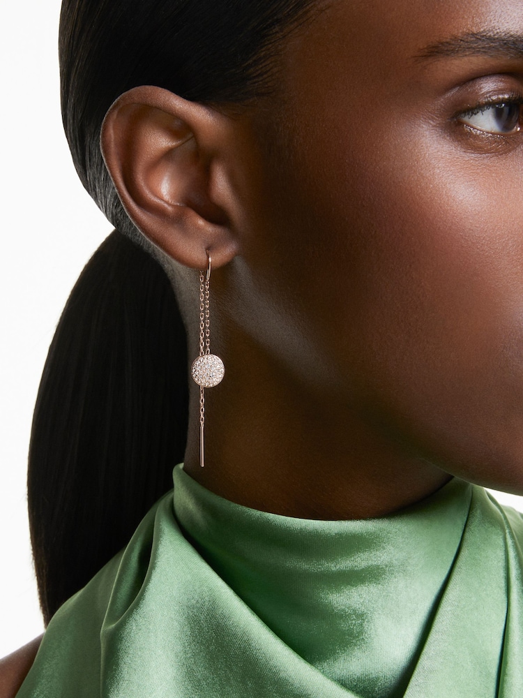 Swarovski White Rose Gold Tone Plated Meteora Drop Earrings - Image 5 of 5