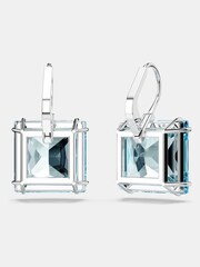 Swarovski White Square Cut Blue Rhodium Plated Millenia Drop Earrings - Image 3 of 5