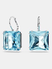 Swarovski White Square Cut Blue Rhodium Plated Millenia Drop Earrings - Image 5 of 5