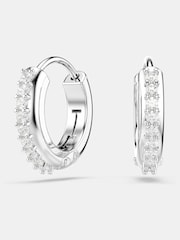 Swarovski White Matrix Hoop Earrings - Image 1 of 6