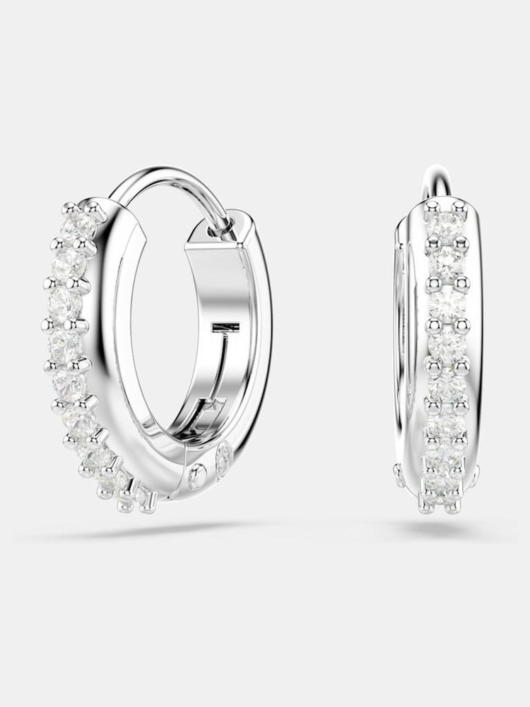 Swarovski White Matrix Hoop Earrings - Image 1 of 6 Swarovski White Matrix Hoop Earrings - Image 1 of 6