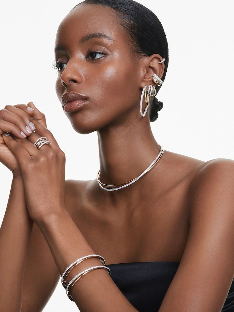 Swarovski White Matrix Hoop Earrings - Image 2 of 6 Swarovski White Matrix Hoop Earrings - Image 2 of 6