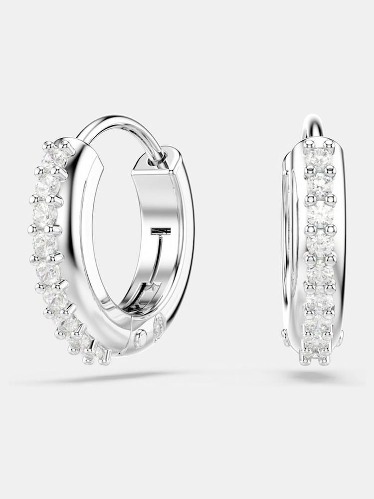 Swarovski White Matrix Hoop Earrings - Image 6 of 6 Swarovski White Matrix Hoop Earrings - Image 6 of 6