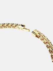 Swarovski Gold Matrix Tennis Bracelet, Round Cut, Gold-Tone Plated - Image 5 of 8