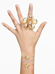 Swarovski Gold Matrix Tennis Bracelet, Round Cut, Gold-Tone Plated - Image 7 of 8