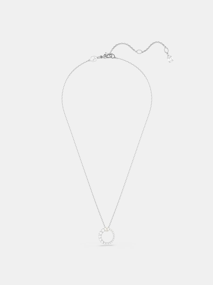Swarovski Silver Tone Crystal Pearl Round Cut White Rhodium Plated Matrix Pendant Necklace - Image 2 of 7
