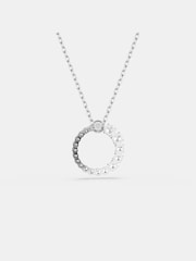 Swarovski Silver Tone Crystal Pearl Round Cut White Rhodium Plated Matrix Pendant Necklace - Image 6 of 7