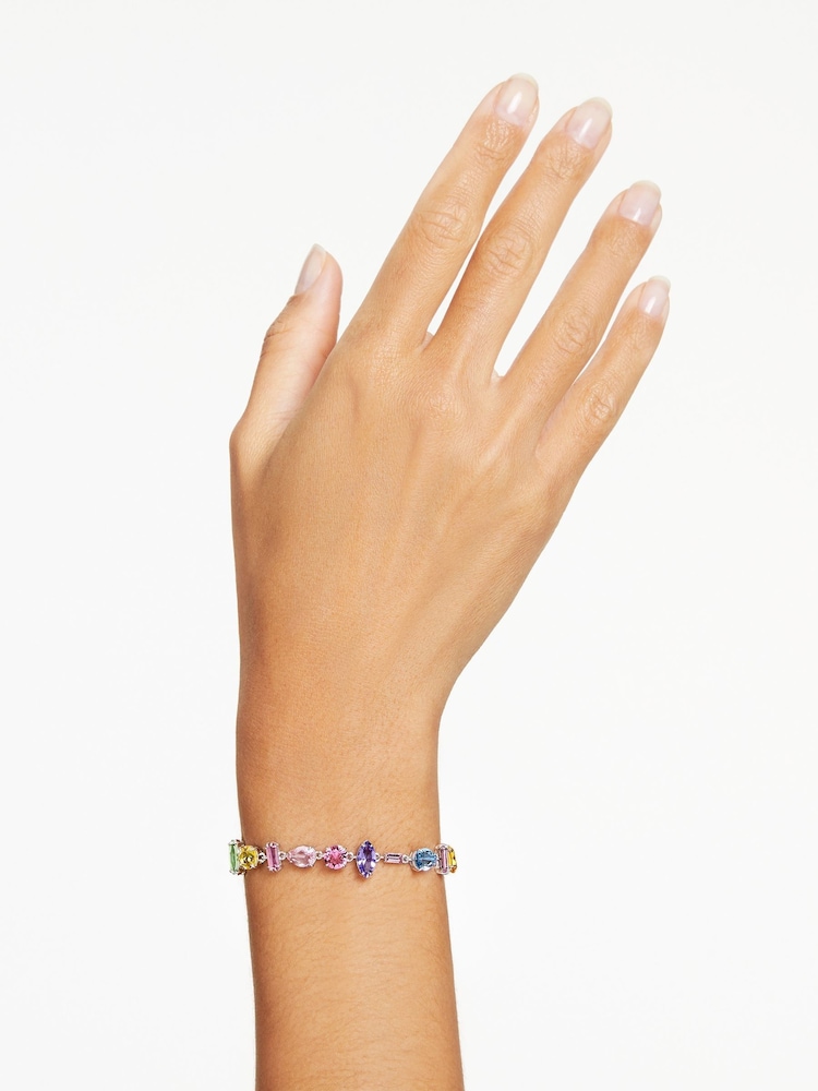 Swarovski Pink Gema Bracelet, Mixed Cuts, Multicolored, Rhodium Plated - Image 5 of 5