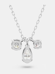 Swarovski Silver Tone Rhodium Plated Mixed Cut Cluster Pendant Necklace - Image 2 of 6