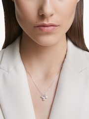Swarovski Silver Tone Rhodium Plated Mixed Cut Cluster Pendant Necklace - Image 5 of 6