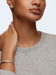 Swarovski Silver Tone Rhodium Plated Mixed Cut Cluster Pendant Necklace - Image 6 of 6
