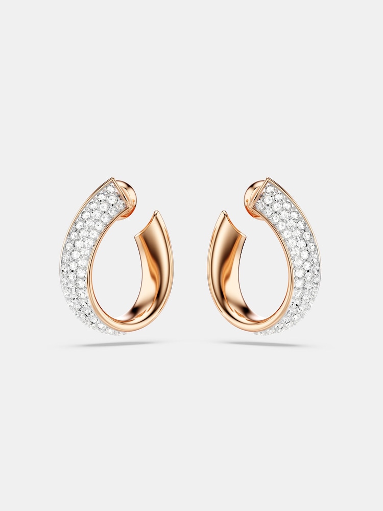 Swarovski Rose Gold Plated Small Exist Crystal Hoop Earrings - Image 1 of 5