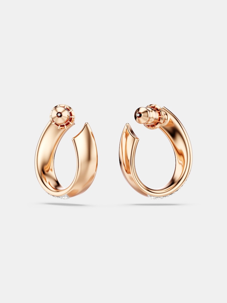 Swarovski Rose Gold Plated Small Exist Crystal Hoop Earrings - Image 4 of 5
