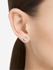 Swarovski Silver Tone Round Cut White Rhodium Plated Constella Stud Earrings - Image 1 of 5