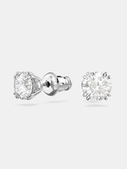 Swarovski Silver Tone Round Cut White Rhodium Plated Constella Stud Earrings - Image 4 of 5