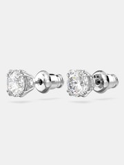 Swarovski Silver Tone Round Cut White Rhodium Plated Constella Stud Earrings - Image 5 of 5