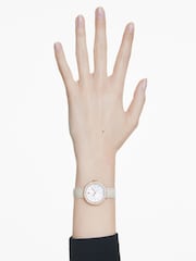 Swarovski Silver Tone Certa Watch, Swiss Made, Leather Strap, Beige, Rose Gold-Tone Finish - Image 1 of 7