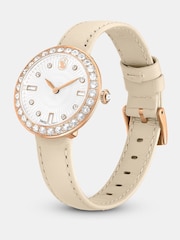 Swarovski Silver Tone Certa Watch, Swiss Made, Leather Strap, Beige, Rose Gold-Tone Finish - Image 3 of 7