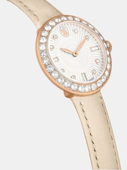 Swarovski Silver Tone Certa Watch, Swiss Made, Leather Strap, Beige, Rose Gold-Tone Finish - Image 6 of 7