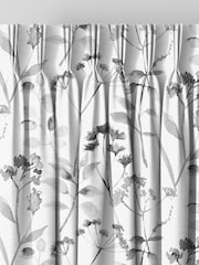 Black/White Isla Floral Made to Measure 100% Cotton Curtains - Image 5 of 9