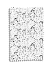 Black/White Isla Floral Made to Measure 100% Cotton Curtains - Image 9 of 9
