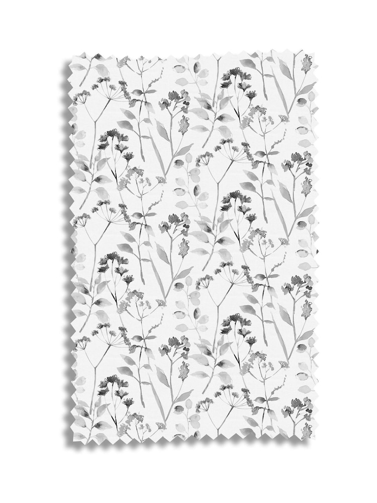 Black/White Isla Floral Made to Measure 100% Cotton Curtains - Image 9 of 9