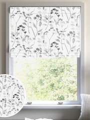 Black/White Isla Floral Made to Measure 100% Cotton Roman Blind - Image 1 of 6