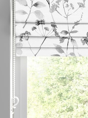 Black/White Isla Floral Made to Measure 100% Cotton Roman Blind - Image 2 of 6