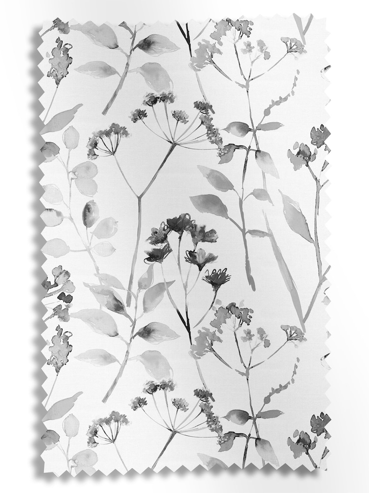 Black/White Isla Floral Made to Measure 100% Cotton Roman Blind - Image 6 of 6