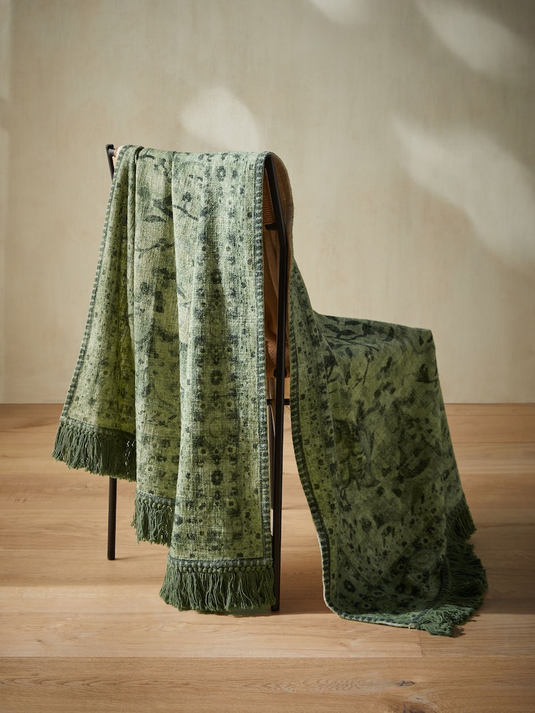 French Connection Green Kabir Printed Throw - Image 1 of 3