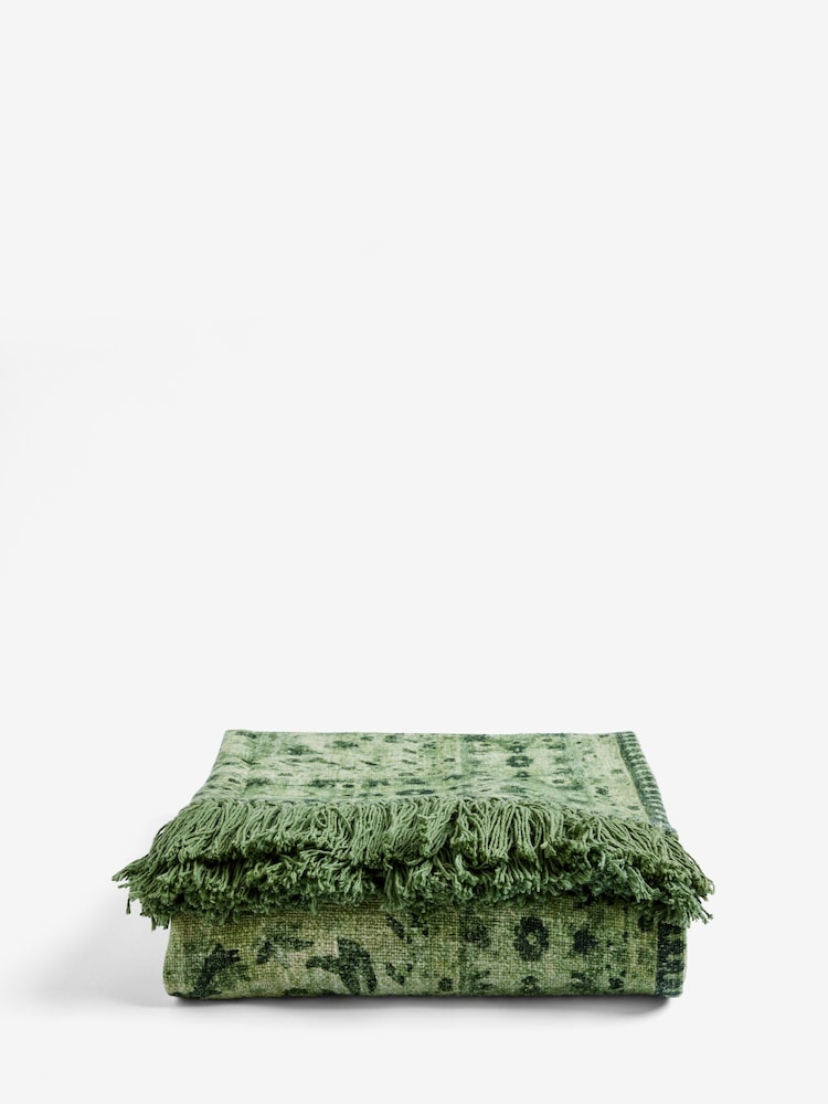 French Connection Green Kabir Printed Throw - Image 3 of 3