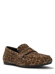 FitFlop Delicato suède instappers met luipaardprint - Afbeelding 3 van 5