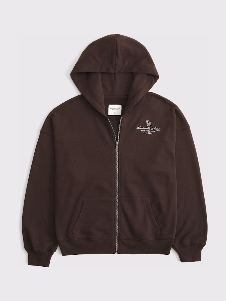 Abercrombie & Fitch Full Zip Jersey Script Logo Hoodie - Bild 1 von 1