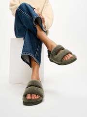 FitFlop Gen-ff Shearling Two-bar Sandals - Bilde 1 av 6