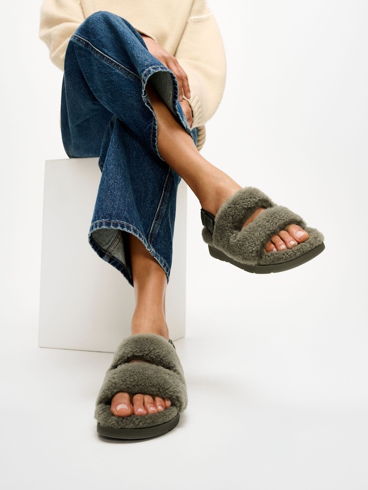 FitFlop Gen-ff Shearling Two-bar Sandals - Bilde 1 av 6