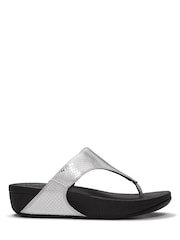 FitFlop Silver Lulu Metallic Snake Toe-post Sandals - Image 2 of 5